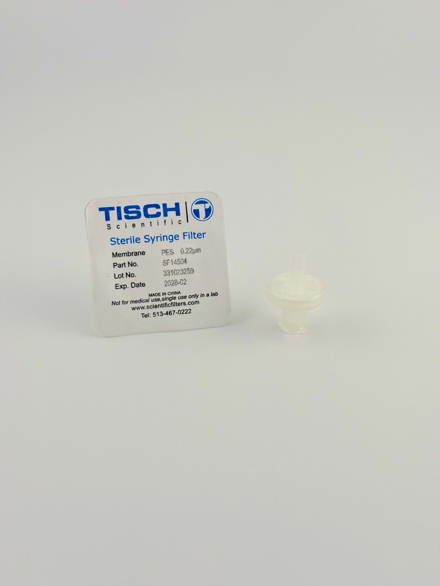 Tisch Scientific Filter Syringe .22μm PES 13mm - Sterile Individually Wrapped