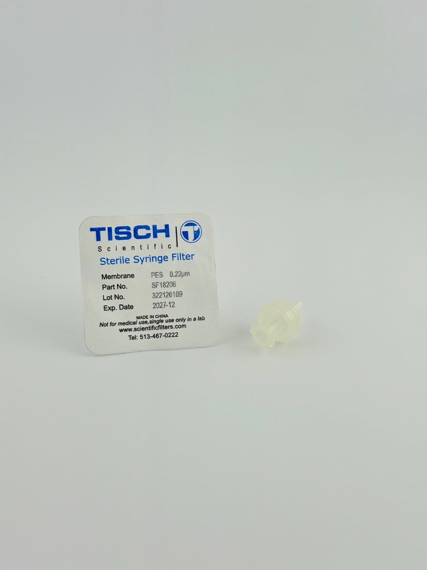 Tisch Scientific Filter Syringe .22μm PES 4mm - Sterile Individually Wrapped - EXP- 10/31/27