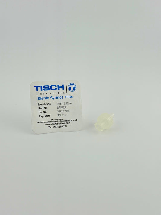 Tisch Scientific Filter Syringe .22μm PES 4mm - Sterile Individually Wrapped - EXP- 10/31/27