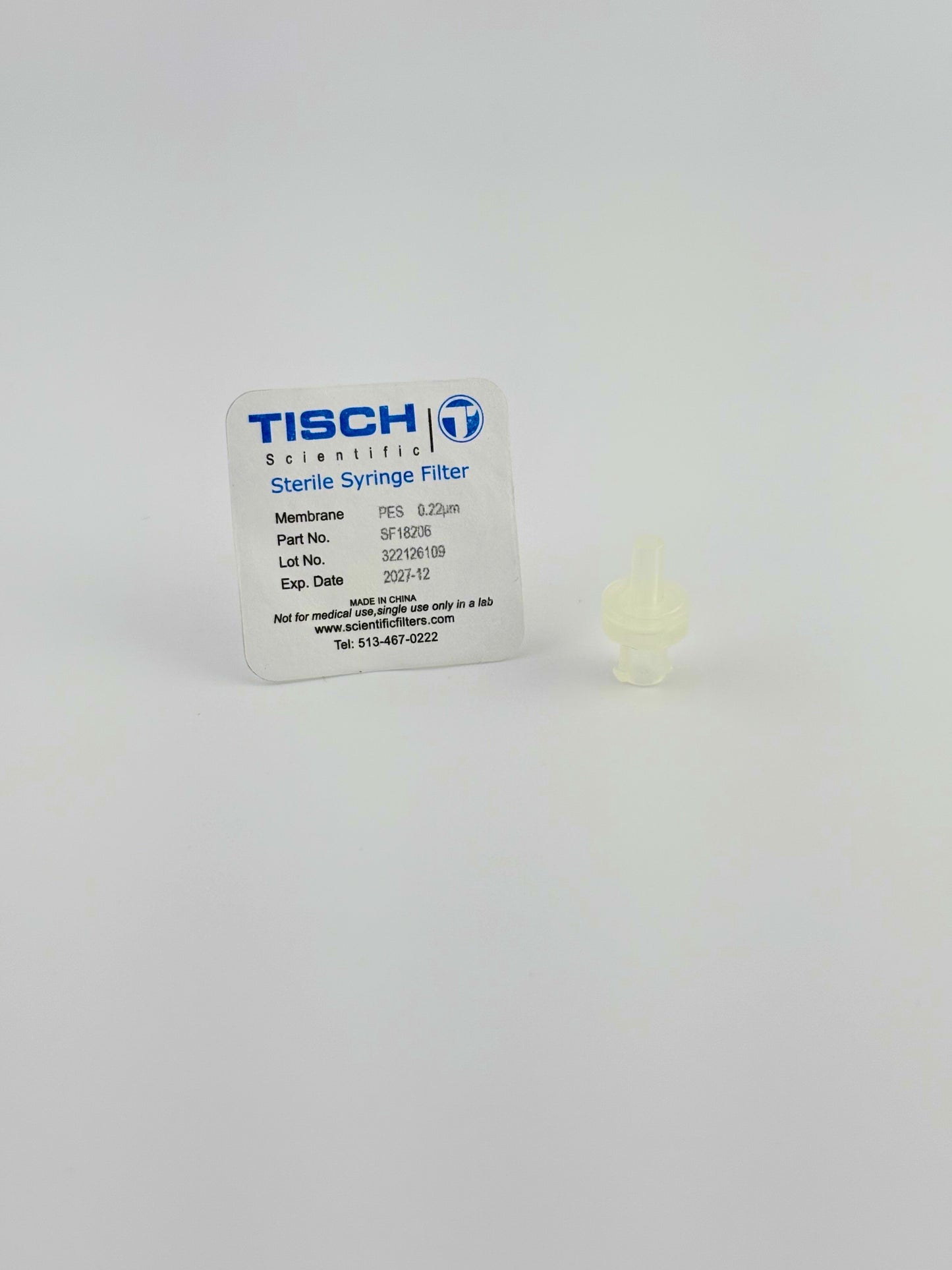 Tisch Scientific Filter Syringe .22μm PES 4mm - Sterile Individually Wrapped - EXP- 10/31/27