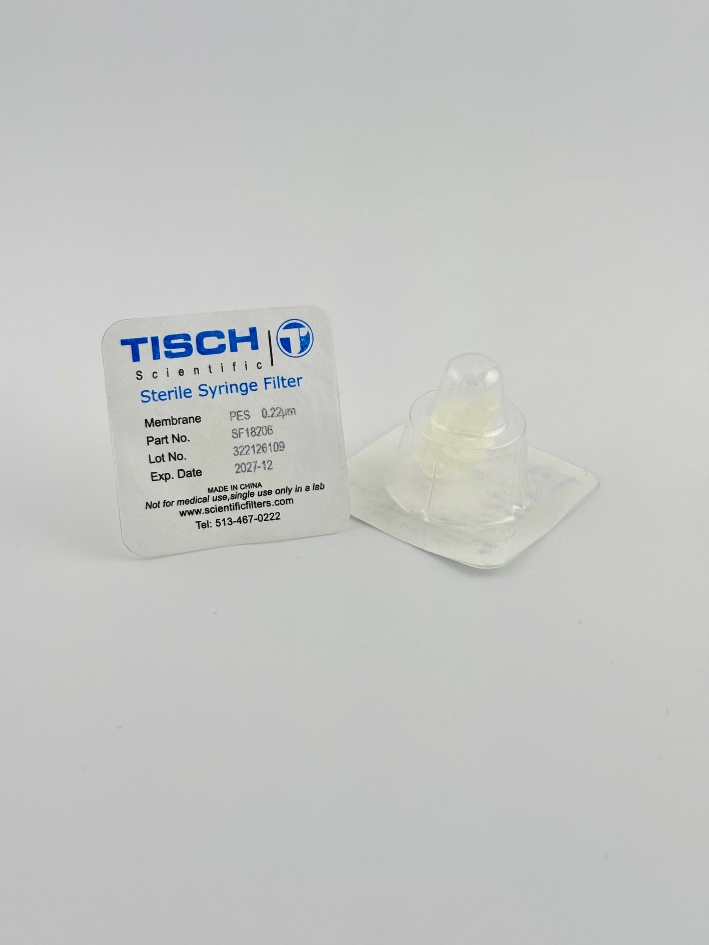 Tisch Scientific Filter Syringe .22μm PES 4mm - Sterile Individually Wrapped - EXP- 10/31/27