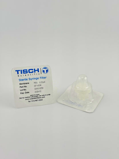 Tisch Scientific Filter Syringe .22μm PES 13mm - Sterile Individually Wrapped
