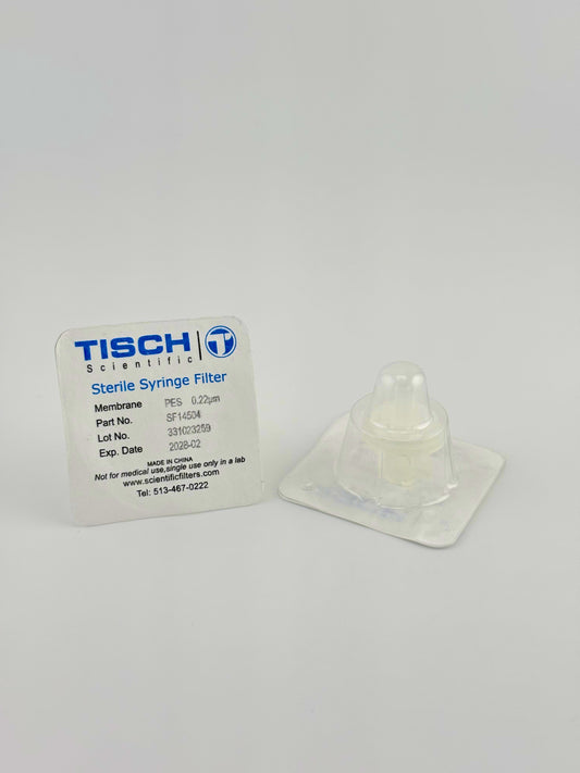 Tisch Scientific Filter Syringe .22μm PES 13mm - Sterile Individually Wrapped