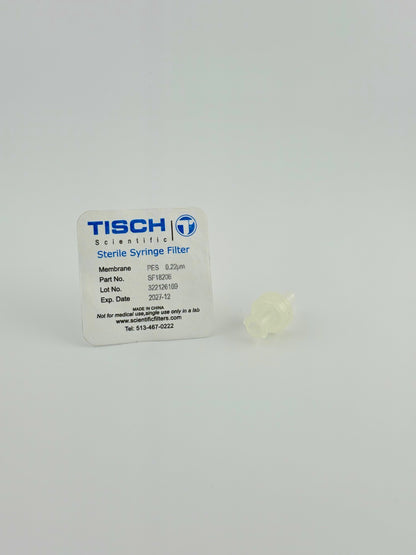 Tisch Scientific Filter Syringe .22μm PES 4mm - Sterile Individually Wrapped - EXP- 10/31/27